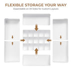 Adjustable Drawer Organizer – 19-Grid Divider for Socks, Bras & Panties, Closet Storage Box for Underwear & Dresser Drawers (15+4) - style: 15+4
