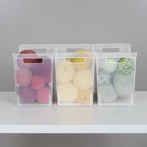 Sterilite Medium Shelf Bin with Handles, Plastic Storage Container for Organizing Shelving, Closet, Pantry, and Countertops, Clear, 6-Pack - size: Medium