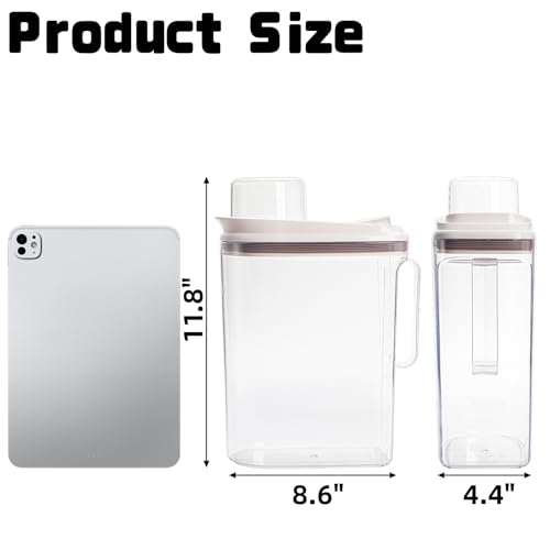 Covzoe Laundry Detergent Dispenser, 3.5L/118 Oz Liquid Laundry Soap Powder Container with Lid, Storage Cereal Organizers, Fabric Softener Dispenser Scent Booster Beads Holder for Laundry Room