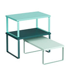 SONGMICS Cabinet Organizer Shelf, Set of 3 Kitchen Counter Shelves, Kitchen Storage, Spice Rack, Stackable, Expandable, Green UKCS220C01 - color: Green