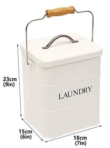 Laundry Powder Bin, Washing Powder Storage Tin with Scoop, Airtight Lid & Handles, Laundry Detergent Powder Storage Box - Perfect for Holding Pods Tablets Capsules Powder Detergent-White - color: White