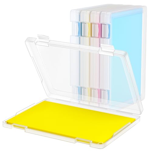 1 Pack A4 File Box Paper Organizers Holder, Transparent Document Paper Project Case, Plastic Paper Storage Container Box File Protector for Magazine, Scrapbook, Office School Supplies