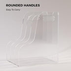 3 Vertical Compartments File Holder, Clear Acrylic Desk Organizer and Storage Bins Holding for Magazines, Binders, Notebooks, Envelopes, Multi-purpose Document Organizer for Home Office - size: A4, 3 Sections
