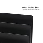 xympo Desktop Mail Organizer – 3-Slot Black Metal Letter Holder and Bill Sorter for Office and Home