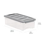 Amazon Basics Plastic Storage Containers with Secure Latching Lids, Stackable Organization Bins for Organizing, Clear/Grey, 5 Quart, Set of 10 - size: 5 Qt. - 10 Pack