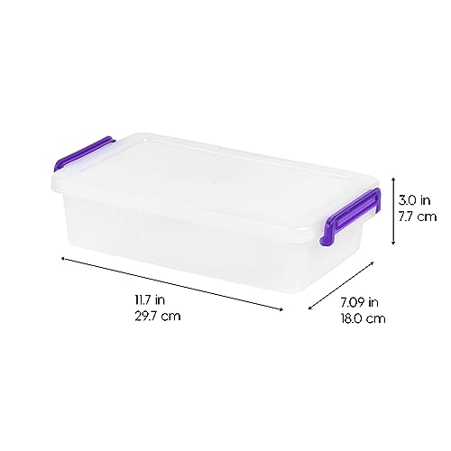 IRIS USA 3 Qt. Plastic Craft Storage Container Bins with Lids, 10 Pack, Small Art & Office Supply Organizer Tote, Sensory Bins & Boxes for Home & University, Stackable, Secure Latch Buckles, Clear - size: 3 Qt. - 10 Pack, style: STACK