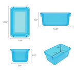Storex Small Cubby Bin, 12.2 x 7.8 x 5.1 Inches, Candy Teal, 5-Pack (62480U05C) - color: Tint Teal, style: Bin Only