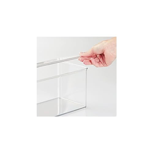 iDesign Plastic Stackable Hinged-Lid Storage Box for Kitchen, Bathroom, or Office - Clear - style: Pack of 1