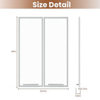 ROOMTEC Modular Closet Glass Door Pair Set, Shaker-Style Frame Add-On for Medium Hanging, Short Tower & Shoe Shelf Units, Tempered Glass, 35.83" H × 25.5" W - size: Framed Glass Door – 25.5"W x 35.83"H