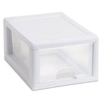 Sterilite 24-Pack 6 Quart Stacking Drawer, Clear Storage Closet Organizer, White Frame - Stackable Modular Plastic Drawers for Clothes, Accessories, Craft Supplies, Shoes or Linens - size: 6 Quart, style: 24 Pack