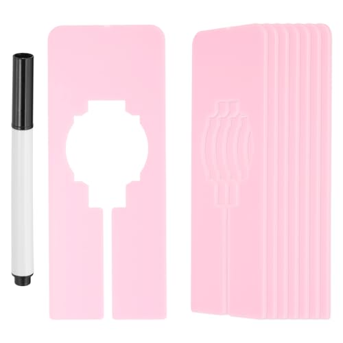 PATIKIL 16 Pcs Rectangle Clothes Dividers, 5 Inch Blank Clothing Rack Divider Sorting Clothes Size Reusable Wardrobe Hanger Separator with Pen, Pink - color: Pink