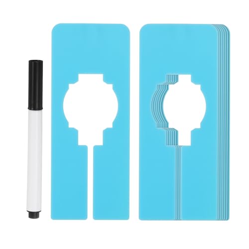 PATIKIL Clothes Dividers for Hanging Clothes, 8 Pack Rectangle Clothing Rack Dividers Blank Labels Sorting Separator with Marker Pen for Closet, Blue - color: Blue