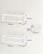 ODesign Shower Caddy 3 Pack SUS304 Stainless Steel-No Drilling-Shower Bathroom Shelves Rack,Rustproof Wall Mounted,Adhesive Shower Shelf Basket Organizer-White - color: White