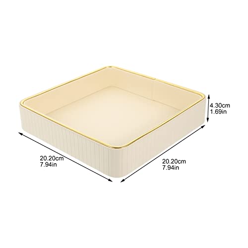 Cabilock Decorative Trinket Plate Elegant Key Tray Organizer for Entryway Small Jewelry Storage Dish Smooth Edges Versatile Density Board Design for Home Office Use