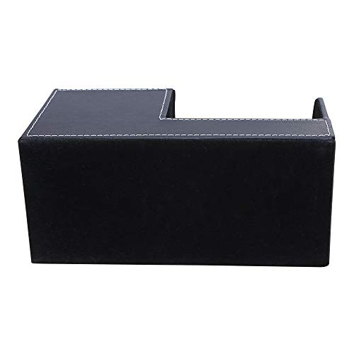 KINGFOM Desk Organizer Office Supplies Caddy Pu Leather Multi-function Storage Box Pen/Pencil,Cell phone, Business Name Cards Remote Control Holder Black - color: S-black