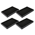 Black Velvet Stackable Jewelry Tray Showcase Display Earring Necklace Bracelet Rings Organizer…… (4 pcs) - size: 4 pcs