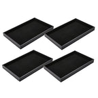 Black Velvet Stackable Jewelry Tray Showcase Display Earring Necklace Bracelet Rings Organizer…… (4 pcs) - size: 4 pcs