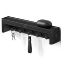 Spigen Key Holder Wall Mount with Adhesive Hooks and Organizer Tray for Wallet, Watch, Sunglasses – Entryway Shelf Rack for Door, Home, or Living Room – Black - style: Key Holder