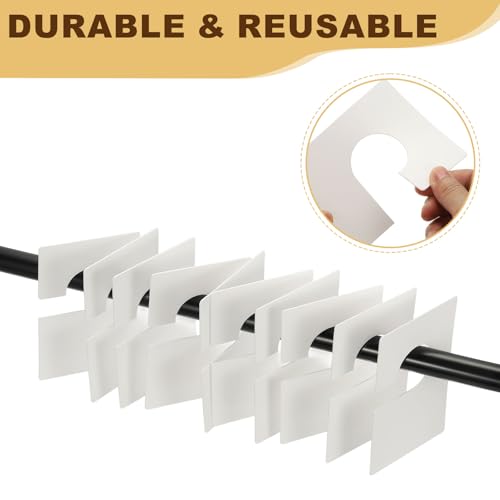 uxcell Clothes Dividers 16 Pack Blank Clothing Rack Size Sorting Reusable Large Wardrobe Rectangular Clothing Closet Dividers White