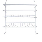 Treasure Gurus Hanging White Metal Shower Head Caddy Bathroom Storage Wall Mount Bath Organizer Rack