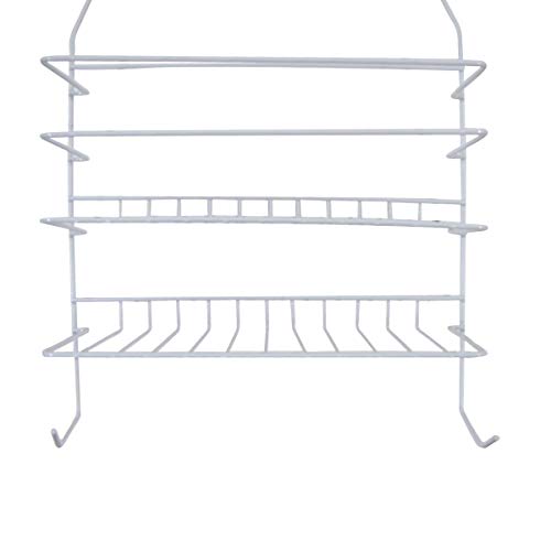 Treasure Gurus Hanging White Metal Shower Head Caddy Bathroom Storage Wall Mount Bath Organizer Rack
