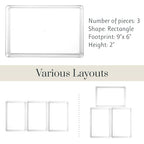 STORi SimpleSort 3-Piece Stackable Clear Drawer Organizer Set | 9" x 6" x 2" Rectangle Trays | Wide Makeup Vanity Storage Bins and Office Desk Drawer Dividers | Made in USA - size: 9x6x2"