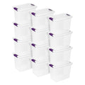 Sterilite 12-Pack 27 Quart ClearView Latch Box, Stackable Organizer Bins with Latching Lids - Clear Plastic Organization Containers for Closet, Bedroom, Shelving Units and Everyday Home Storage - size: 12 Pack, style: 27 Quart