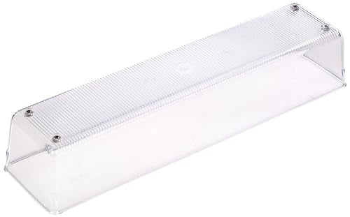 iDesign Recycled Plastic Drawer Organizer, Set of 2, The Linus Collection – 4" x 16" x 3", Clear Bins - size: 4 x 16 x 3, style: Pack of 2