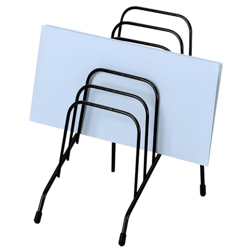 Fellowes Step File Junior Wire Organizer Rack, 6 Sections, Black (72613)