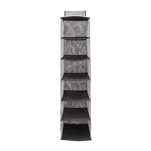 Simplify 6 Shelf Hanging Closet Organizer, Space Saver, Sweater & Clothing Shelves, Breathable Material Keeps Away Dust & Odors, Grey (26606-GREY) - color: Grey, size: 11.81 inches W x 11.81 inches L x 47.24 inches H