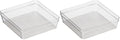 Oggi Clear Drawer Organizer - 6" X 6"- Ideal for Organizing Kitchen Drawers, Office, Desk, Silverware, Kitchen Utensils, Cosmetics and Bathrooms (Pack of 2) - size: 6" by 6" (Pack of 2)