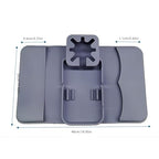 Silicone Sofa Armrest Tray Featuring Drink Holder and Side Pockets for Remote Phone and Snacks Storage Sofa Arm Tray Arm Organizers - color: lan she