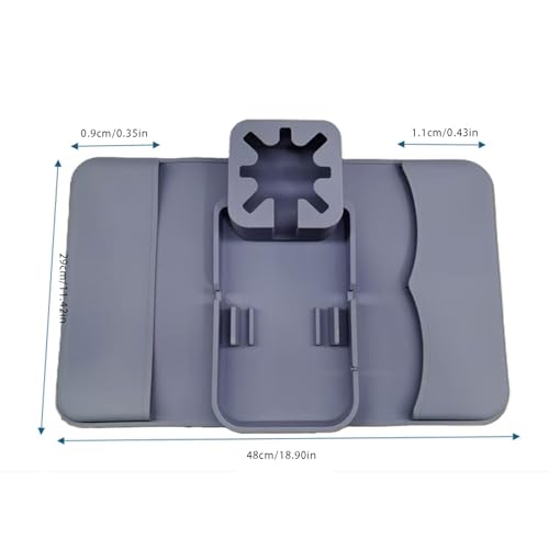 Silicone Sofa Armrest Tray Featuring Drink Holder and Side Pockets for Remote Phone and Snacks Storage Sofa Arm Tray Arm Organizers - color: brown