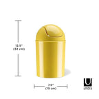 Umbra 1.25 Gallon Mini Waste Can with Removable Swing-Top Lid - Small Garbage Bin for Kitchen, Bathroom, Bedroom, Office - Compact Trash Can Fit Under Tables & Counters - Yellow - color: Yellow