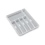 madesmart Classic Large Silverware Tray - White |CLASSIC COLLECTION | 6-Compartments| Kitchen Drawer Organizer | Soft-Grip Lining and Non-Slip Rubber Feet | BPA-Free - size: Classic 6 Compartment