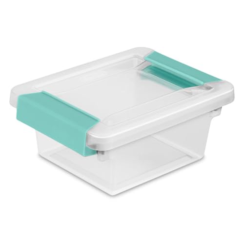 Sterilite 6-Pack Clip Box, Stackable Clear Plastic Bins with Latching Lids, Mini - Writing, Arts or Crafts Supplies Storage Containers for Home, Office, Classroom and Workshop Organization - size: Mini, style: 6 Pack