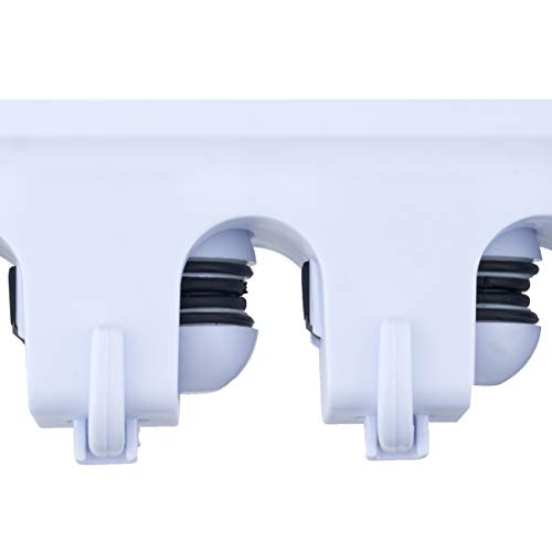 Superior 5 Slot Mop and Broom Organizer (White) - color: White, size: Large, 1-pack