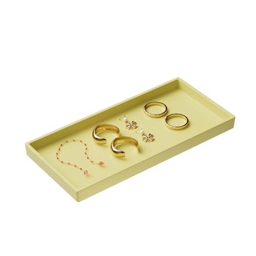 Vanity and Bathroom Tray, 9.8" ABS Countertop Organizer,Waterproof Vanity Tray for Toilet Tank,Perfume,Soap,Keys,Bathroom Accessories,Kitchen and Bath Trays,Non Slip Small Trays,Gold - color: Gold, size: 9.8" x 4.7" x 0.7"