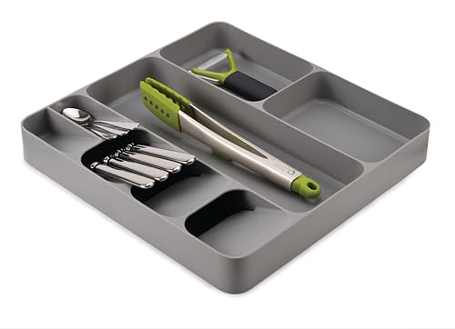 Joseph Joseph DrawerStore Compact Utensil Organizer For Kitchen Drawer Silverware, Flatware Tray, Large, Grey - size: Large, style: Flatware & Utensils Organizer