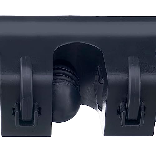 Superio Mop and Broom Holder Wall Mount (Black) Cleaning Tools Wall Organizer, 5 Rack Slots and 6 Hooks for Kitchen Closet Garage Garden and Office - color: Black, size: Large, 1-pack