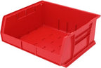Akro-Mils 30250 AkroBins Plastic Storage Bins, Space-Saving Stackable Bins for Garage, Pantry, Craft Organization, 15" x 16" x 7", Red, 6-Pack - color: Red