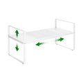 Expandable Kitchen Cabinet Shelf Organizer Rack Heavy Duty Metal Spice Rack Stackable Counter Storage Shelf for Kitchen Cabinet Pantry Bathroom (White - 16.5"-27" L x 10.2" W x 9.6" H - 1Pack) - color: White - 16.5"-27" L X 10.2" W X 9.6" H - 1pack