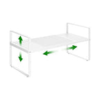 Expandable Kitchen Cabinet Shelf Organizer Rack Heavy Duty Metal Spice Rack Stackable Counter Storage Shelf for Kitchen Cabinet Pantry Bathroom (White - 16.5"-27" L x 10.2" W x 9.6" H - 1Pack) - color: White - 16.5"-27" L X 10.2" W X 9.6" H - 1pack