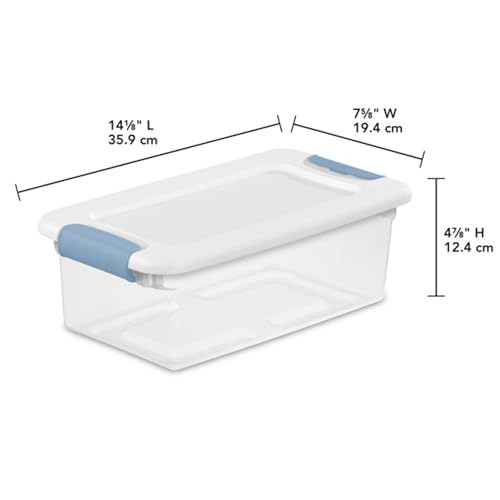 Sterilite 36-Pack Latching Box, Under Bed Storage Bins with Lids, Clear Plastic, 6 Quart - Heavy-Duty Organizing Containers for Closet, Bathroom, and Office - size: 6 Quart, style: 36 Pack