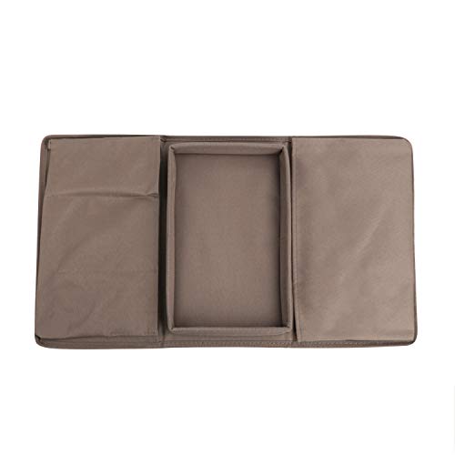 IPENNY Couch Sofa Armrest Organiser with Cup Holder Tray Chair TV Remote Holder Bedside Storage Pocket Bag for Cellphone Tablet Notepad Book Magazines DVD Eyewears Drinker Snacks Holder Pouch - color: Coffee (With Top Tray)