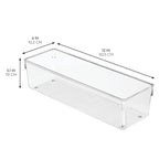 iDesign Plastic Drawer Organizer Bins - Storage for Kitchen, Bathroom, and Desk Drawers - Set of 3 - Clear - size: 4 x 12 x 3, style: Pack of 3