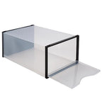 Simplify Set of 12 Stackable Shoe Boxes | Customizable | Fits Size 11 Shoes | Drop Front Design | Closet Storage | Sneakers | Heels | Clear and Black - color: Black