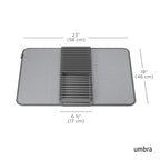 Umbra Udry Dish Rack and Microfiber Drying Mat – Space-Saving Design Folds Up for Easy Storage, Basic Rack, Dark Grey - color: Gray, style: Basic Rack