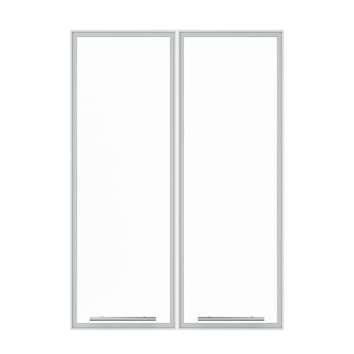 ROOMTEC Modular Closet Glass Door Pair Set, Shaker-Style Frame Add-On for Medium Hanging, Short Tower & Shoe Shelf Units, Tempered Glass, 35.83" H × 19.5" W - size: Framed Glass Door – 19.5"W x 35.83"H