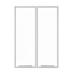 ROOMTEC Modular Closet Glass Door Pair Set, Shaker-Style Frame Add-On for Medium Hanging, Short Tower & Shoe Shelf Units, Tempered Glass, 35.83" H × 25.5" W - size: Framed Glass Door – 25.5"W x 35.83"H